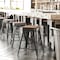 Flash Furniture 24" Black Metal Stool-Teak Poly Seat CH-31320-24-BK-PL2T-GG - alternate 1